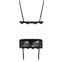 Livco Corsetti Fashion - Belita Lc 90231 Soutien-Gorge + Culotte + Jarretière Noir L/Xl